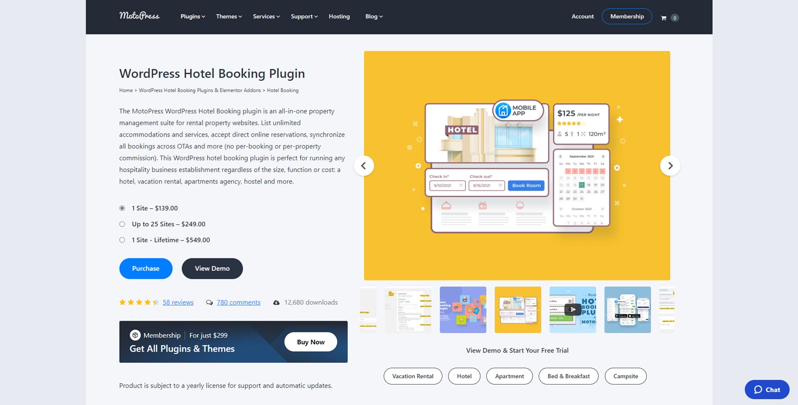 Illustration of Hotel Booking WordPress plugin used by direct booking websites.