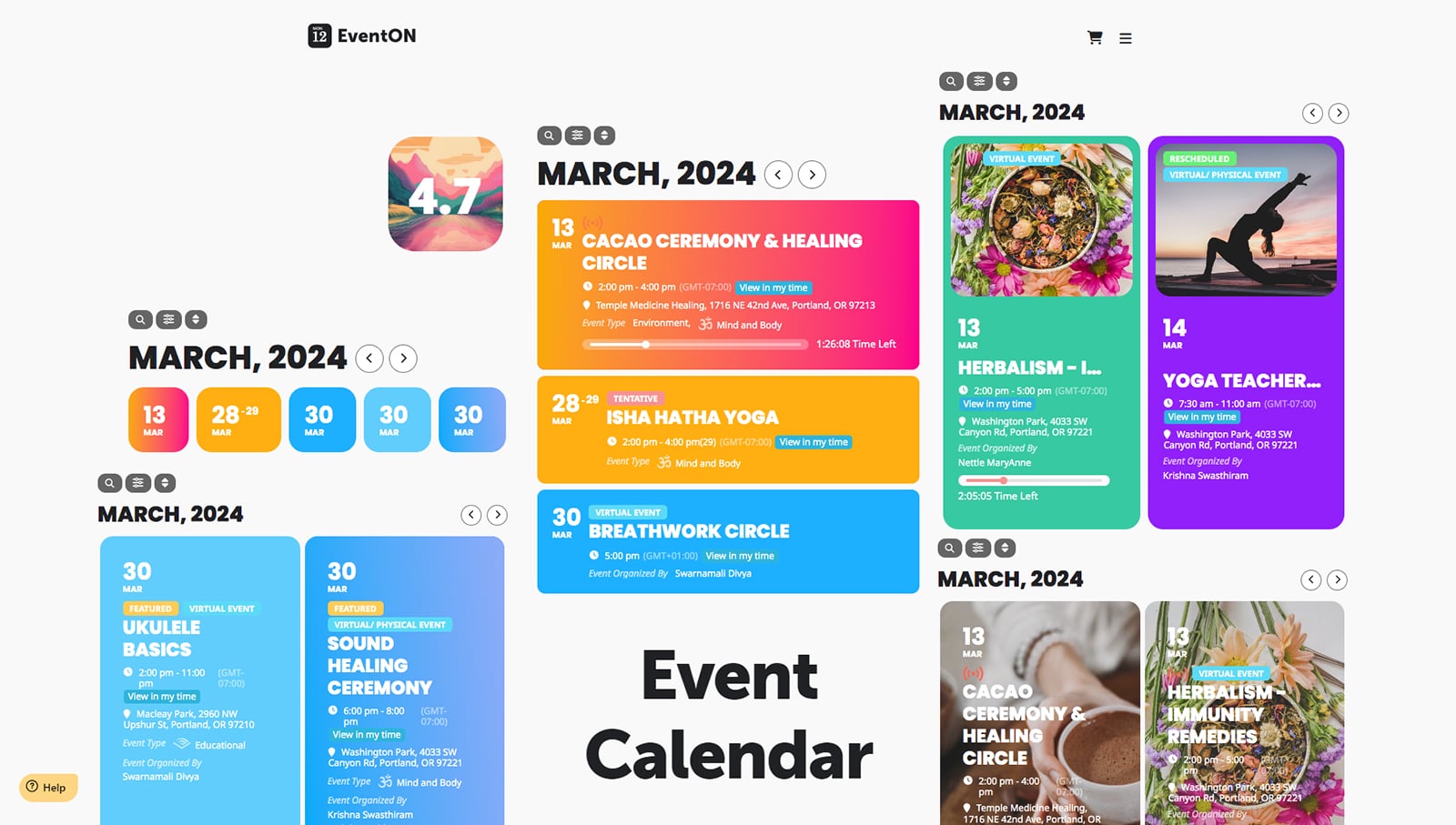 Portrait of EventON, one of the best WordPress events calendar plugins with multiple recurring event options.