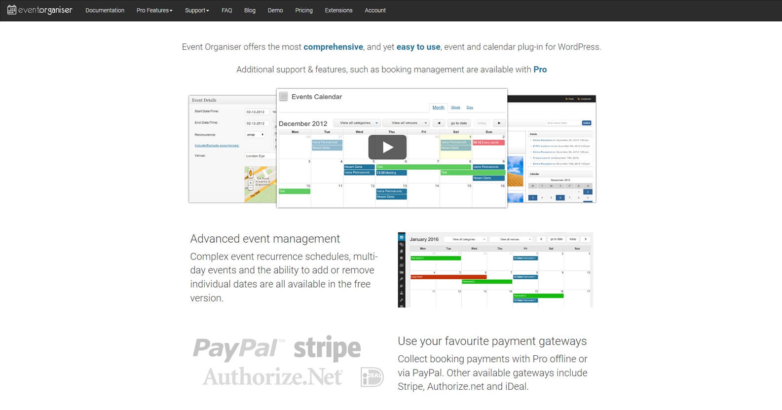 Figure of Event Organiser, a multifunctional calendar solution with custom fields for venue details.