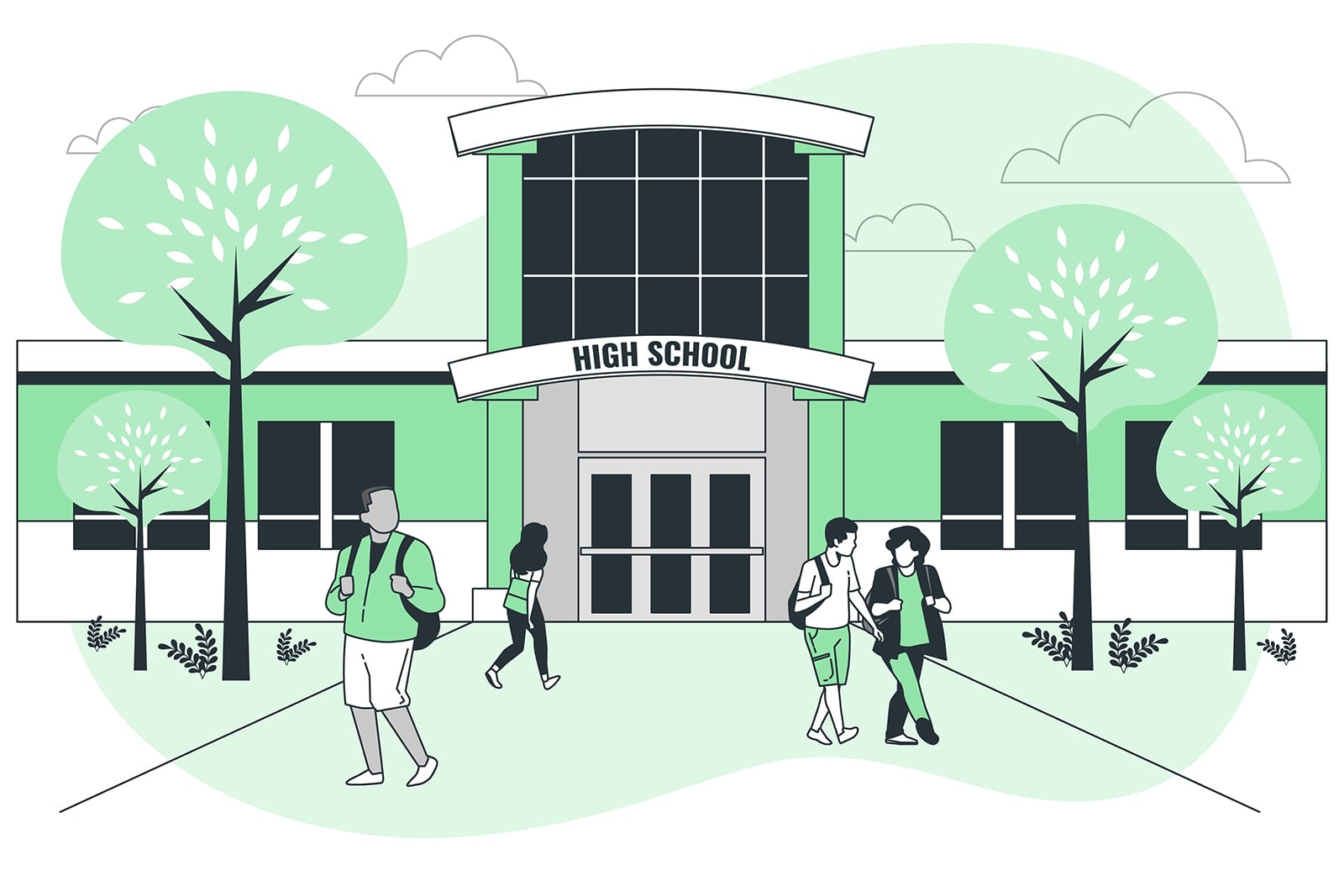 Picture of high school that can use a website with a WordPress weekly schedule plugin.