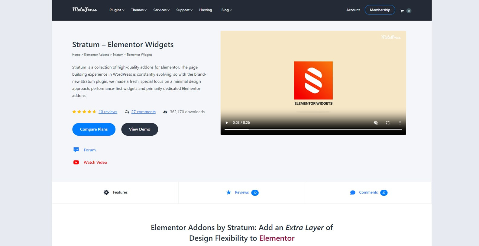 Graphic of Stratum Elementor widgets.