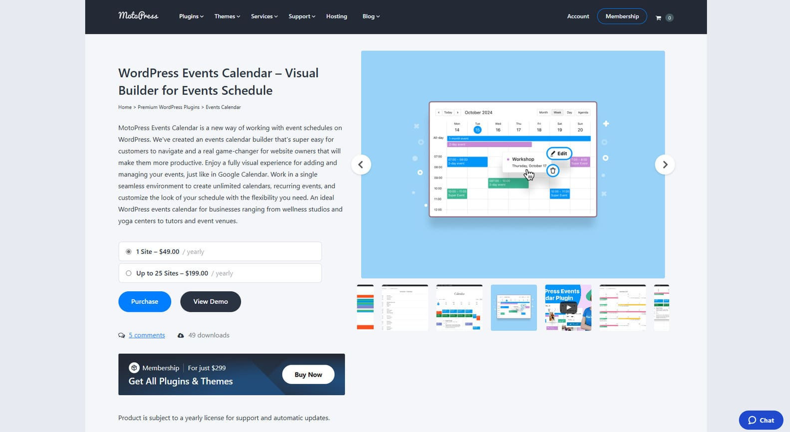 Visual of the Event Calendar by MotoPress, a powerful plugin for school timetables.