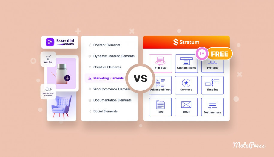 Essential addons vs Stratum plugin for Elementor.