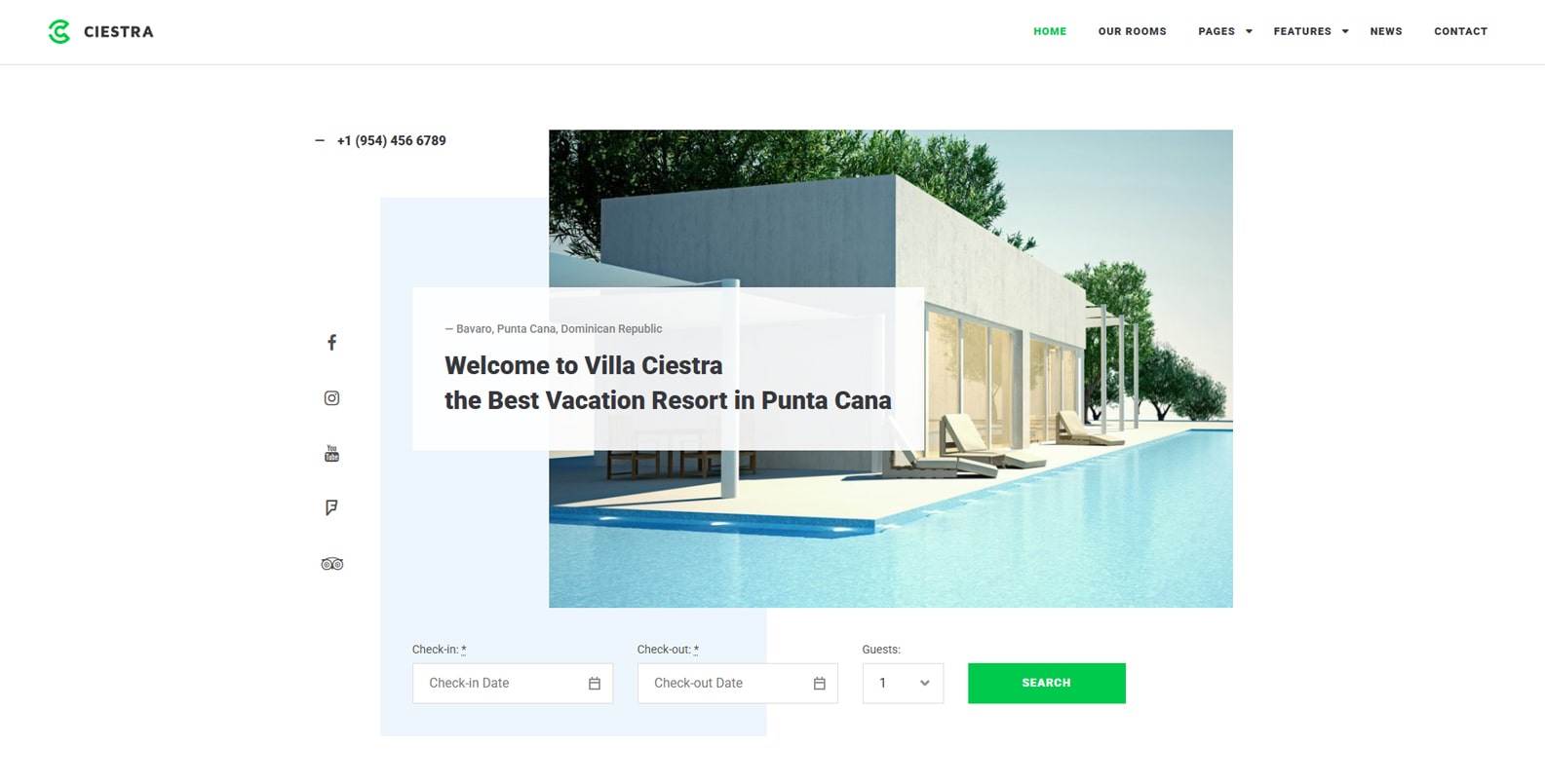 Image of Ciestra, a vacation rental property WordPress theme with customizable booking rules.