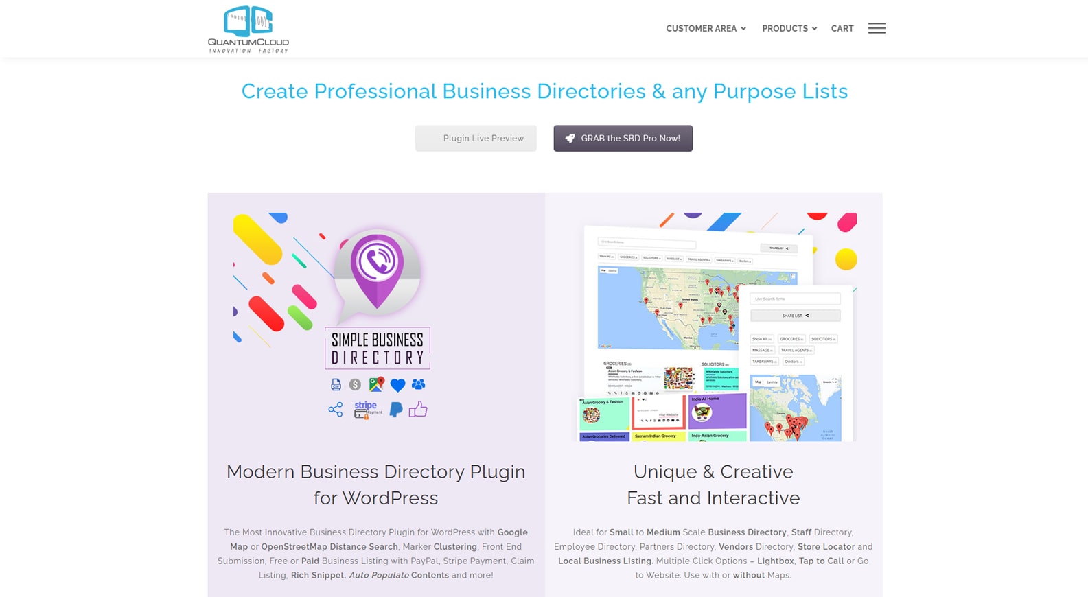 Image of Simple Business Directory, an easy-to-use directory plugin for WordPress with 6 display modes & 3 click actions.