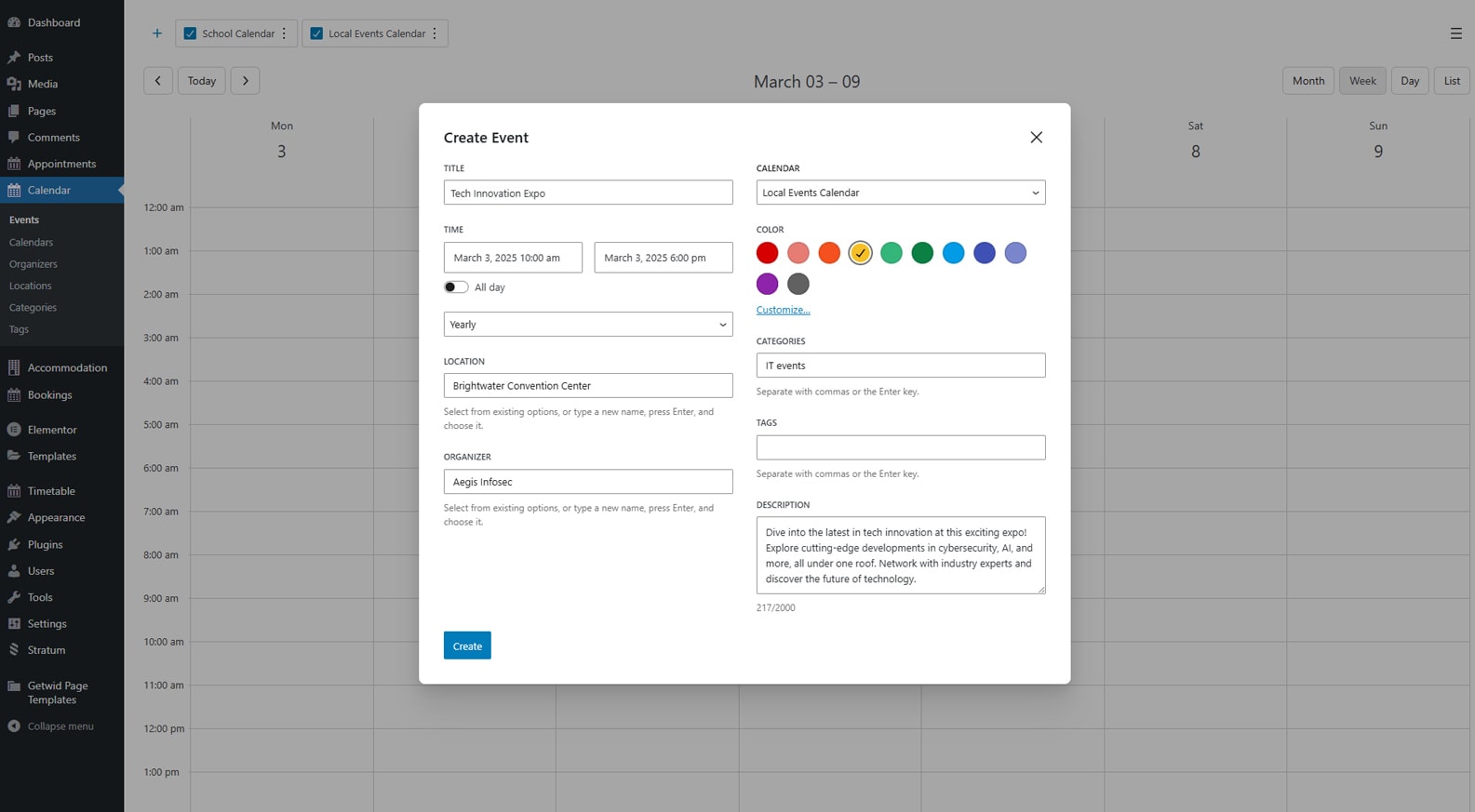 Graphic of event creation process using the Events Calendar plugin by MotoPress.