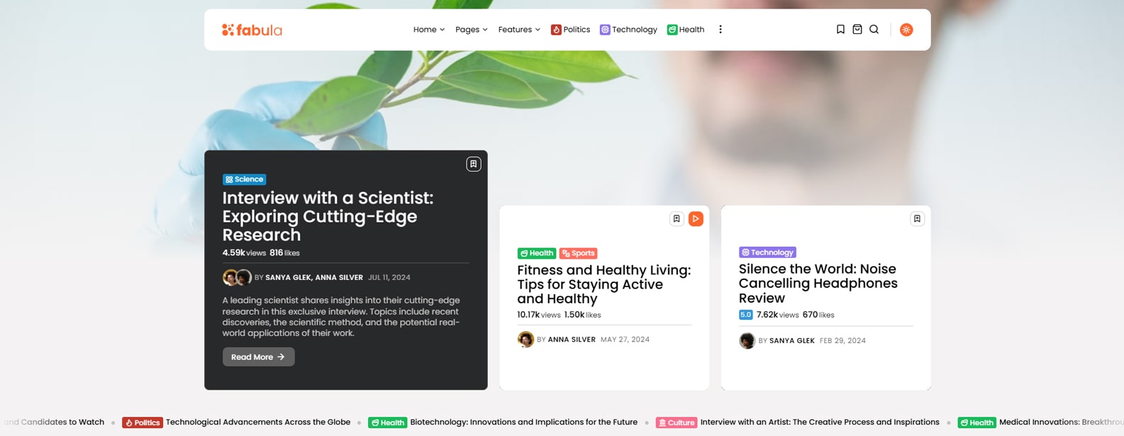 Image of Fabula, a top-notch blog theme for WordPress websites with multi-author & anonymous posting for easier collaboration.