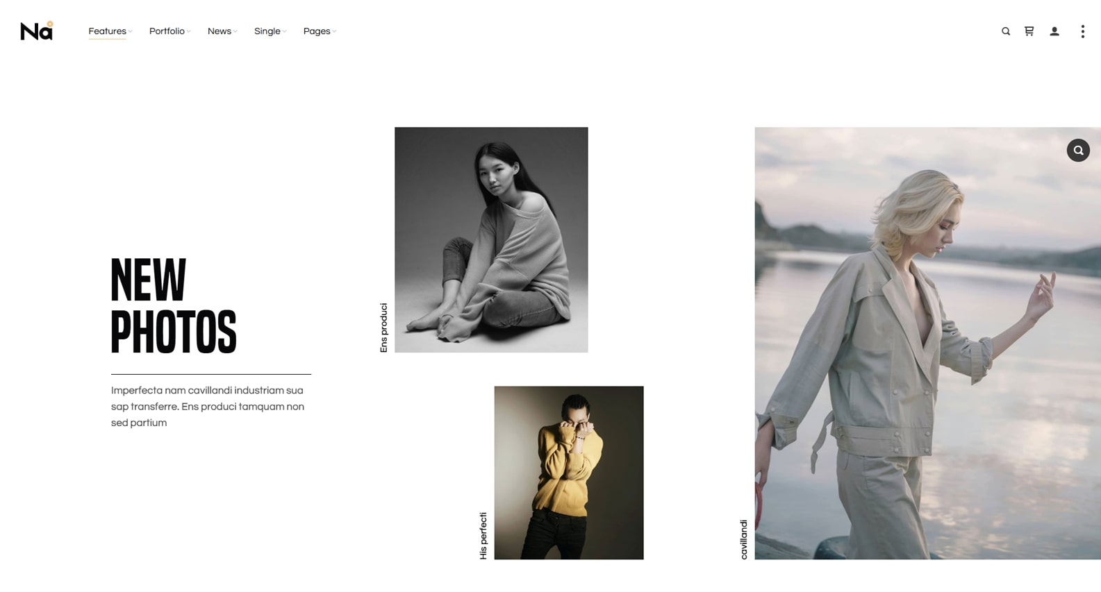 Photograph of TheNa, a versatile solution for fashion portfolios built with WordPress with smooth scrolling and transitions.