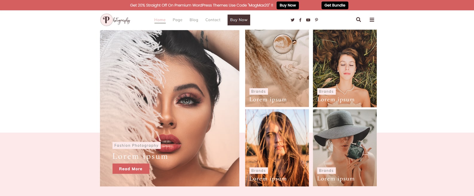 Image of Fashion Photography, one of the modern free WordPress fashion themes with content-rich & responsive design.