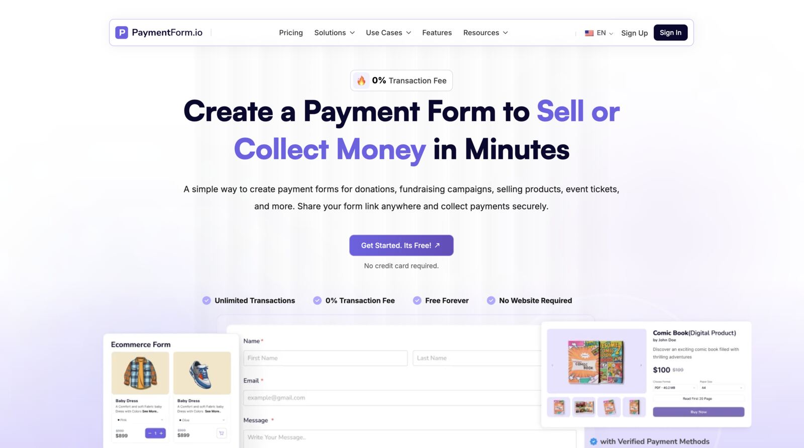 Screenshot of the PaymentForm.io plugin for nonprofit event management homepage.