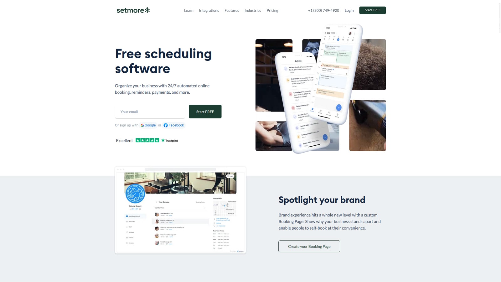 Graphic of Setmore, a flexible alternative to Calendly with an all-in-one booking calendar.