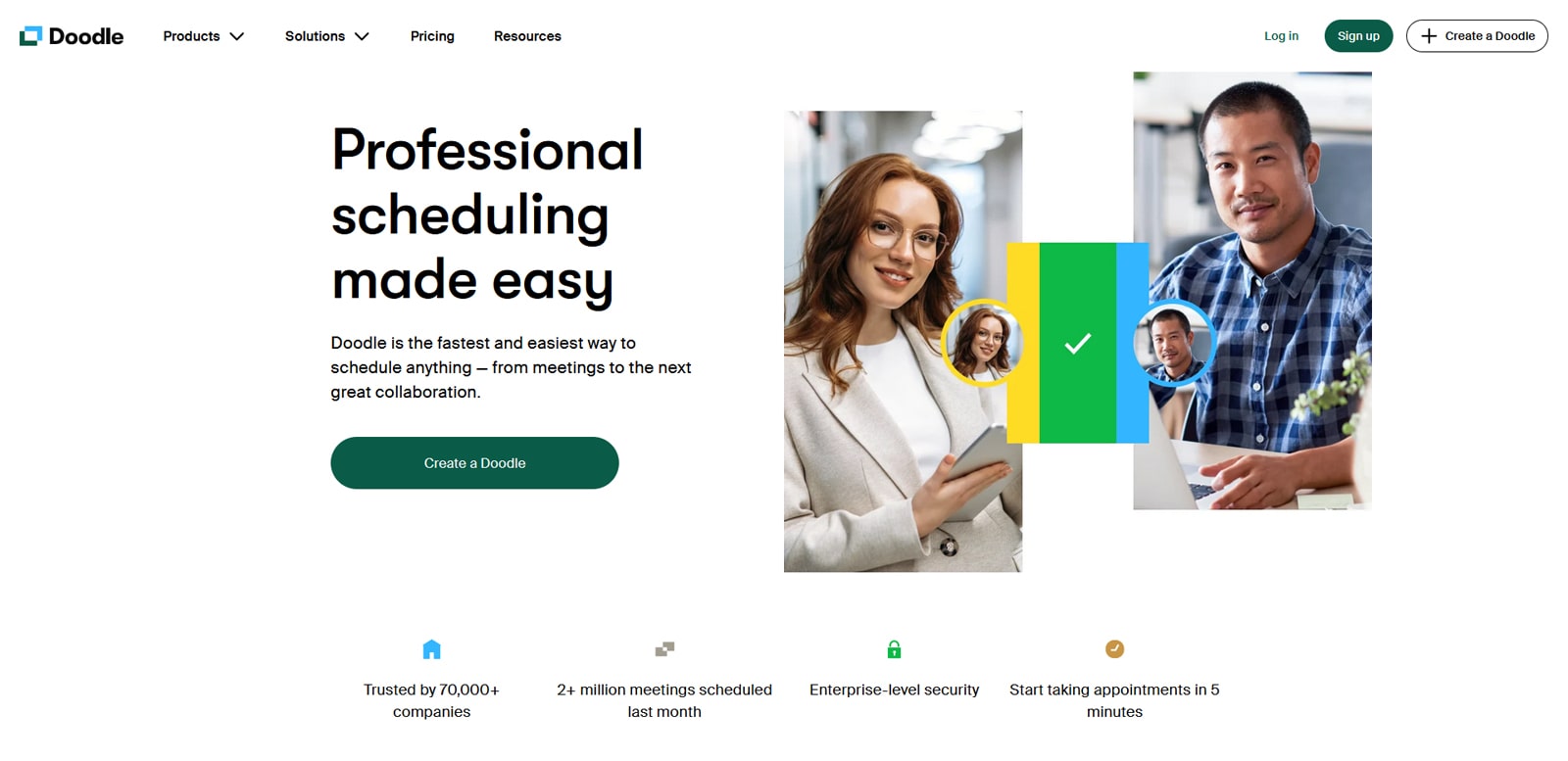 Representation of Doodle, a user-friendly appointment management software with event information export.