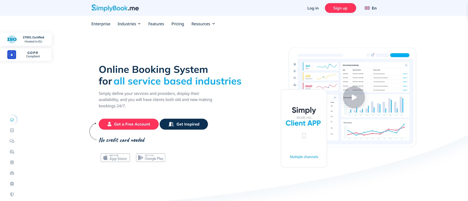 Graphic of SimplyBook.me, one of Calendly alternatives with multiple location support.