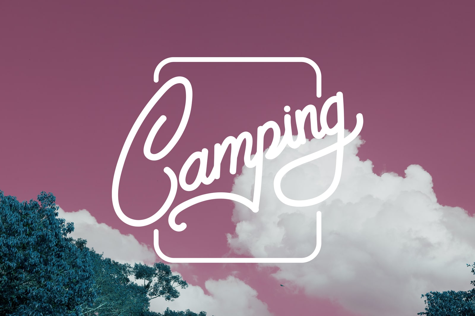 Illustration of a possible campsite logo used for campground marketing.