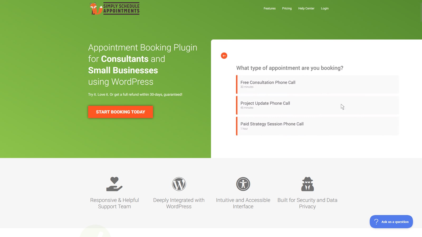 Illustration of Simply Schedule Appointments, one of Calendly alternatives with timezone detection.