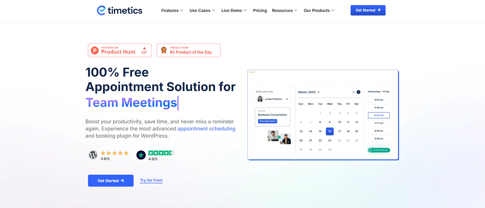 Screenshot of the WP Timetics plugin.