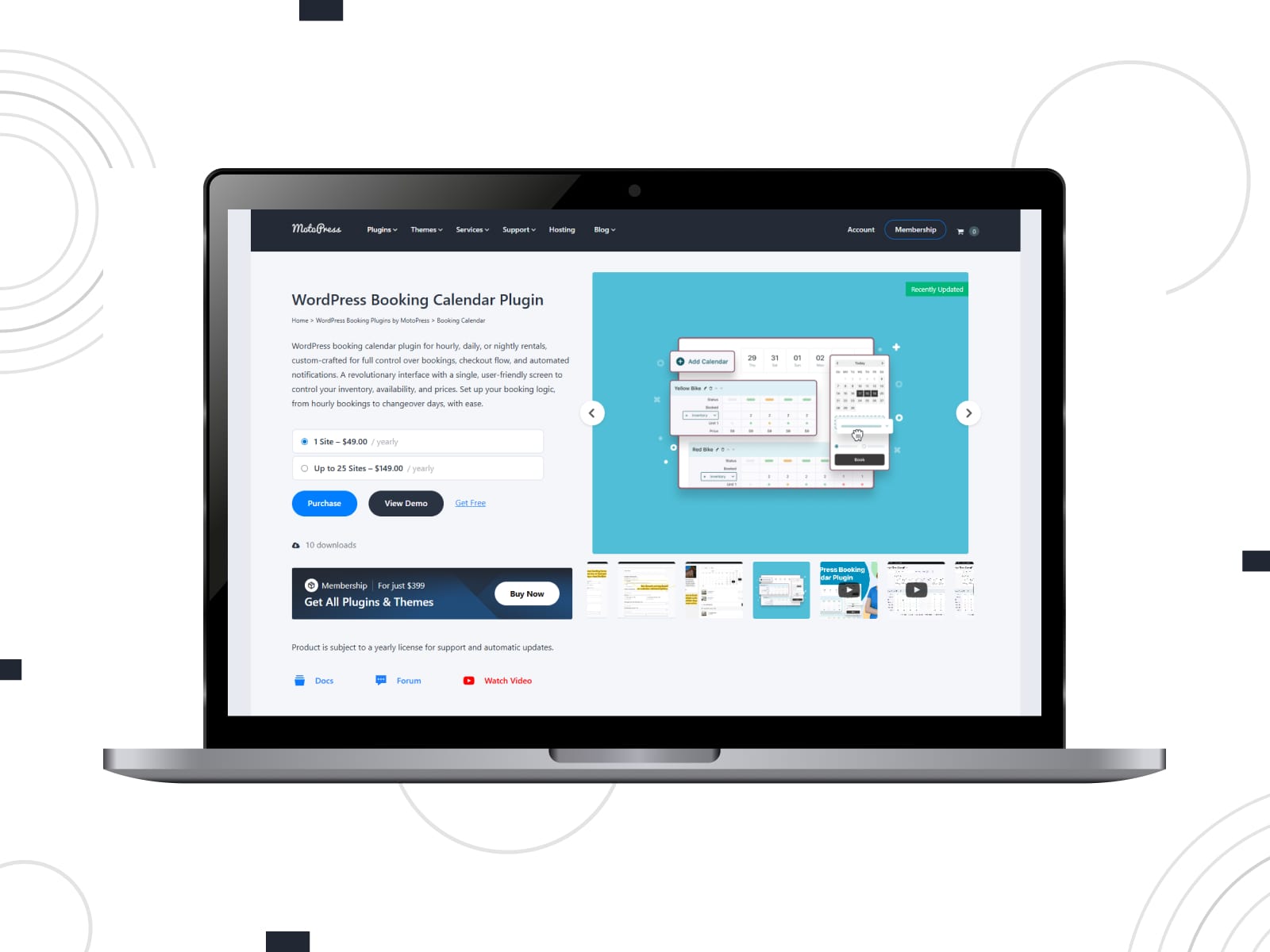 Picture of WordPress Booking Calendar, a user-friendly booking management solution for rental businesses and other purposes.