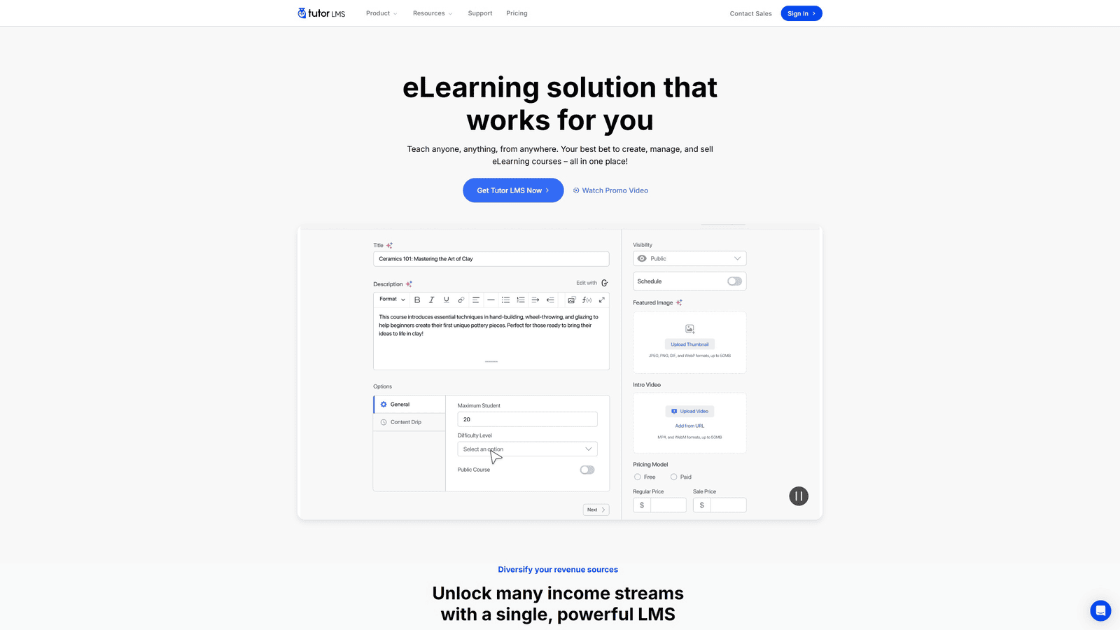 Visual of Tutor LMS, the leading WordPress plugin for educational websites with course bundle & subscription support.