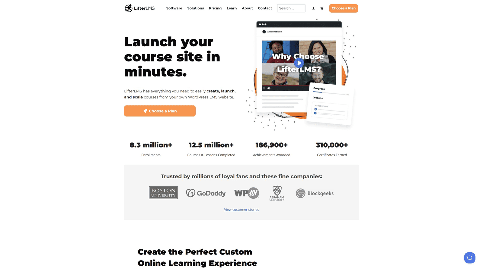 Illustration of LifterLMS, one of the best multi-vendor WordPress plugins with multi-instructor course support.