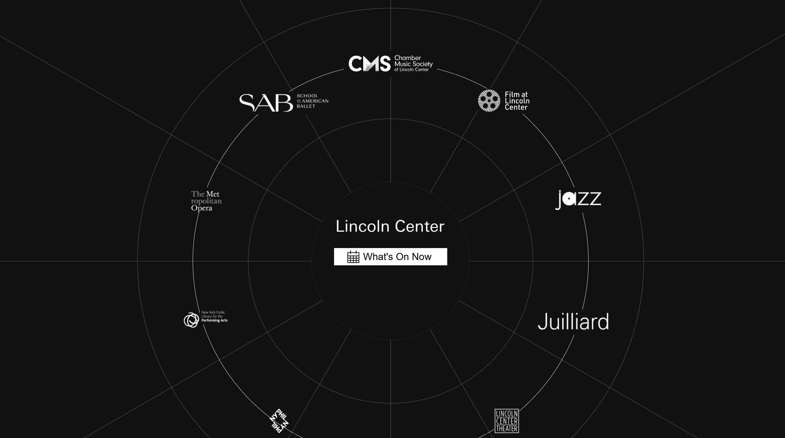 Illustration of Lincoln Center, one of the website calendar examples, with integrated accessibility tools.