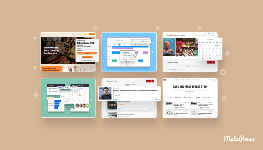 Featured image of top 12 website calendar examples & useful solutions.