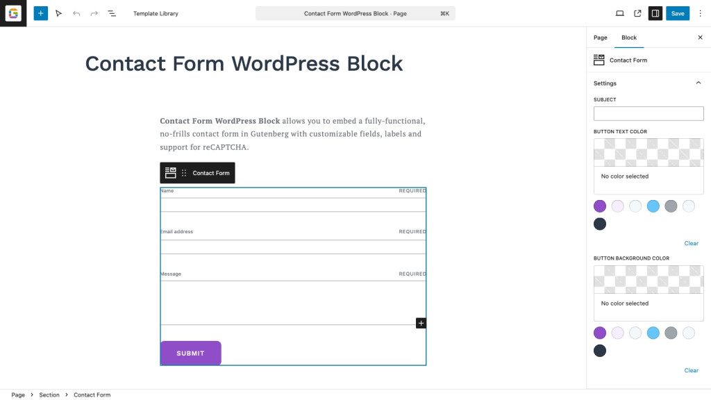 Contact Form Block