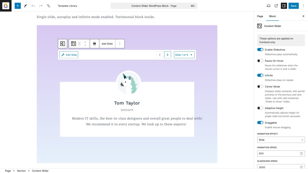 Content Slider Block