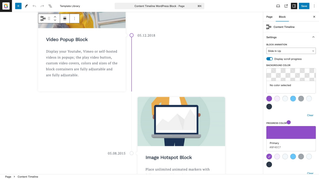 Content Timeline Block