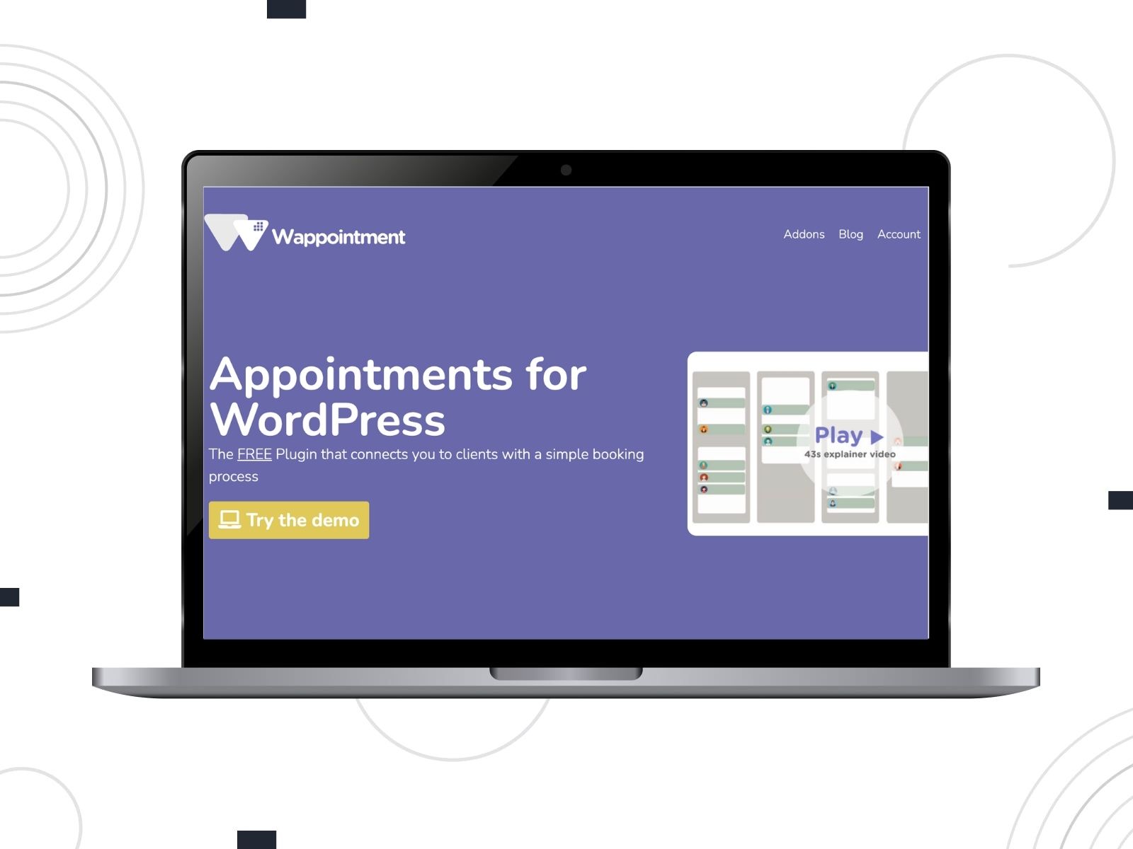 Collage of the Wappointment zoom wordpress plugin homepage.