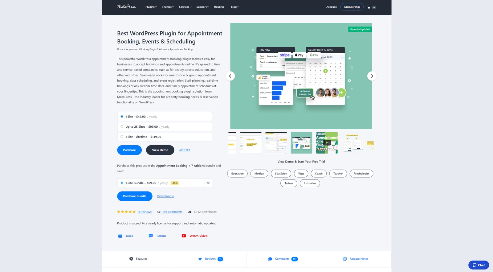 Snapshot of Appointment Booking, a reliable booking management plugin with automated email reminders.