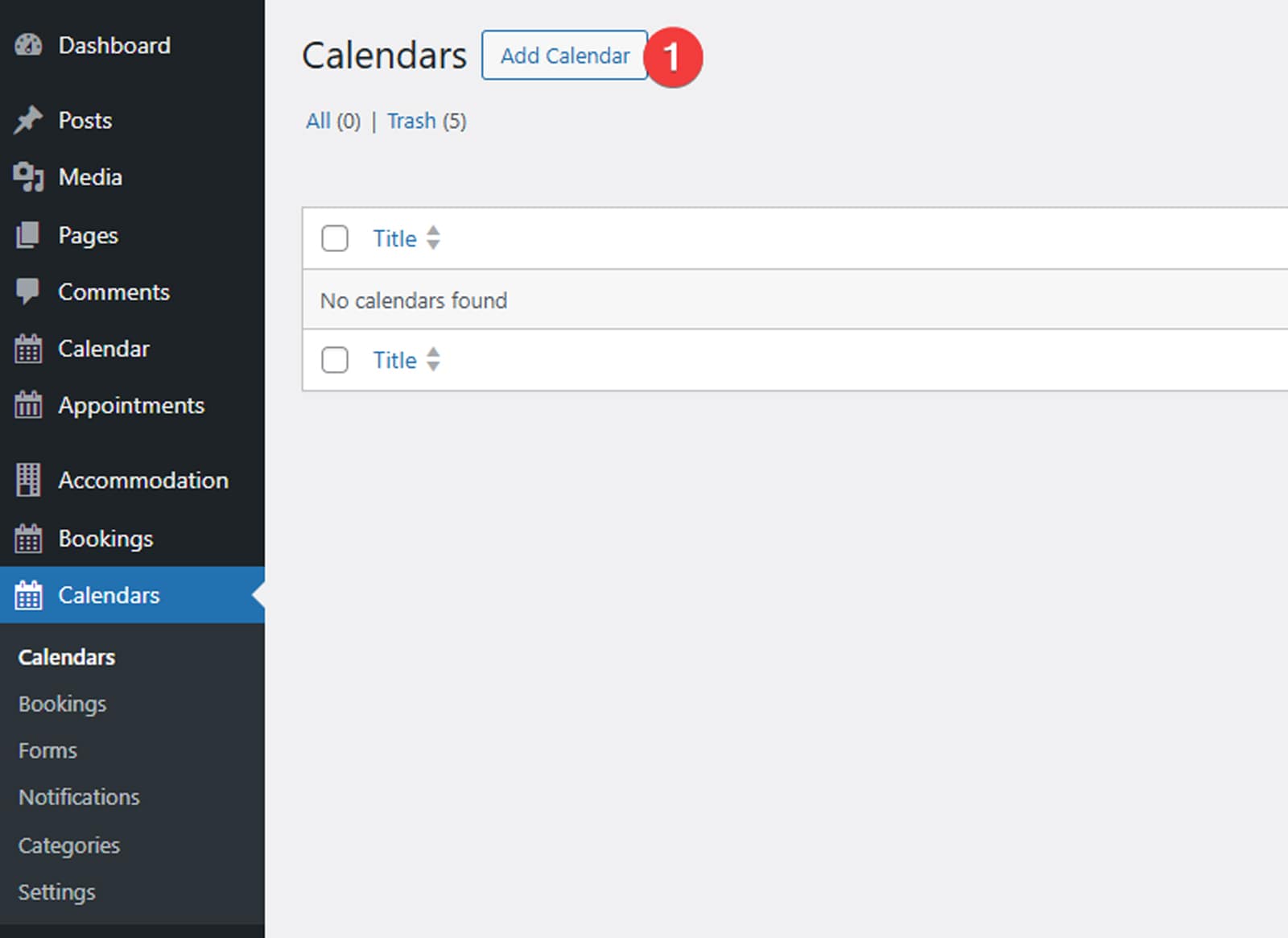 Photograph of adding a new calendar using the WordPress availability calendar plugin.