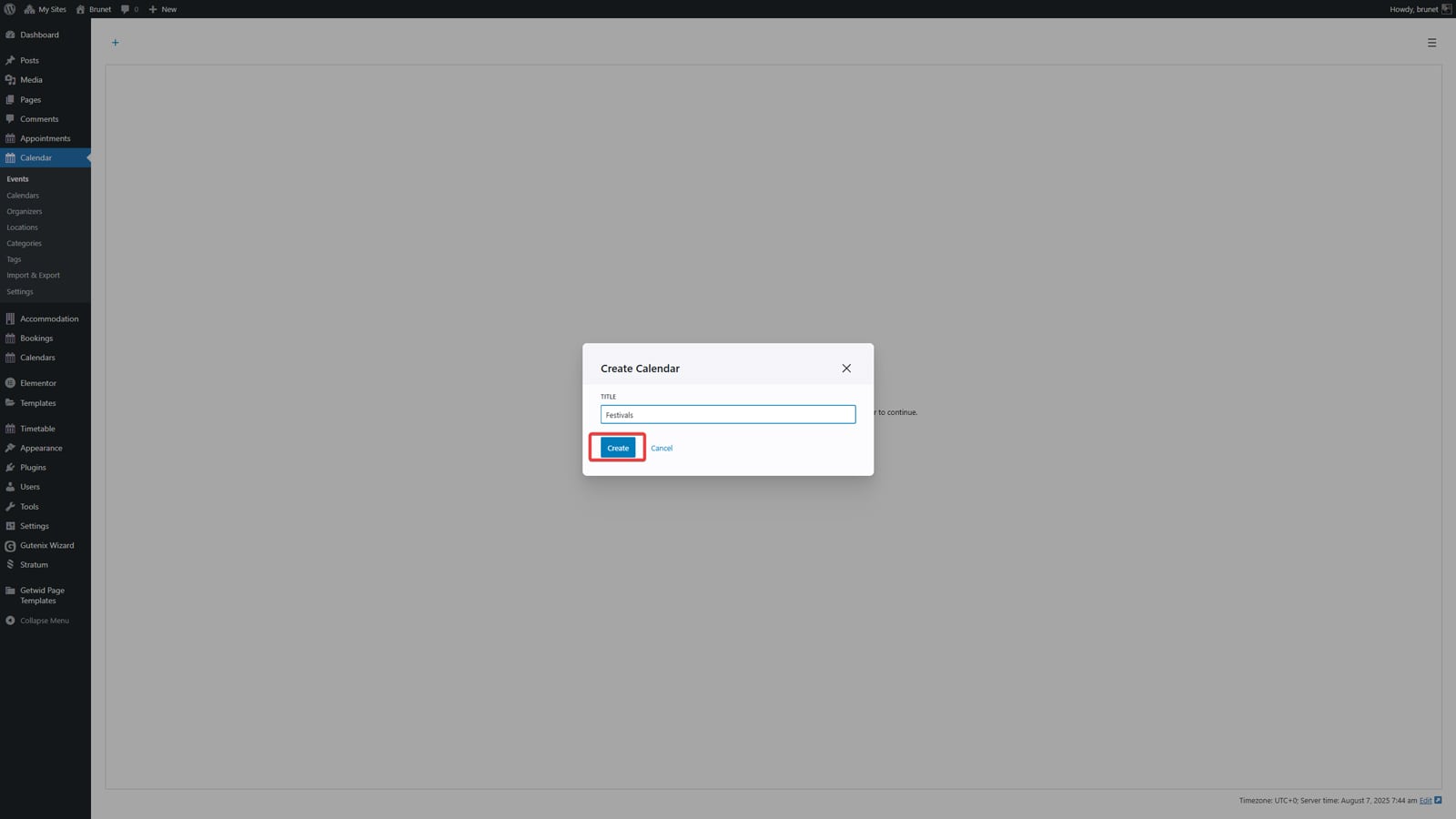 A graphic of adding the event with the help of the plugin's interface.
