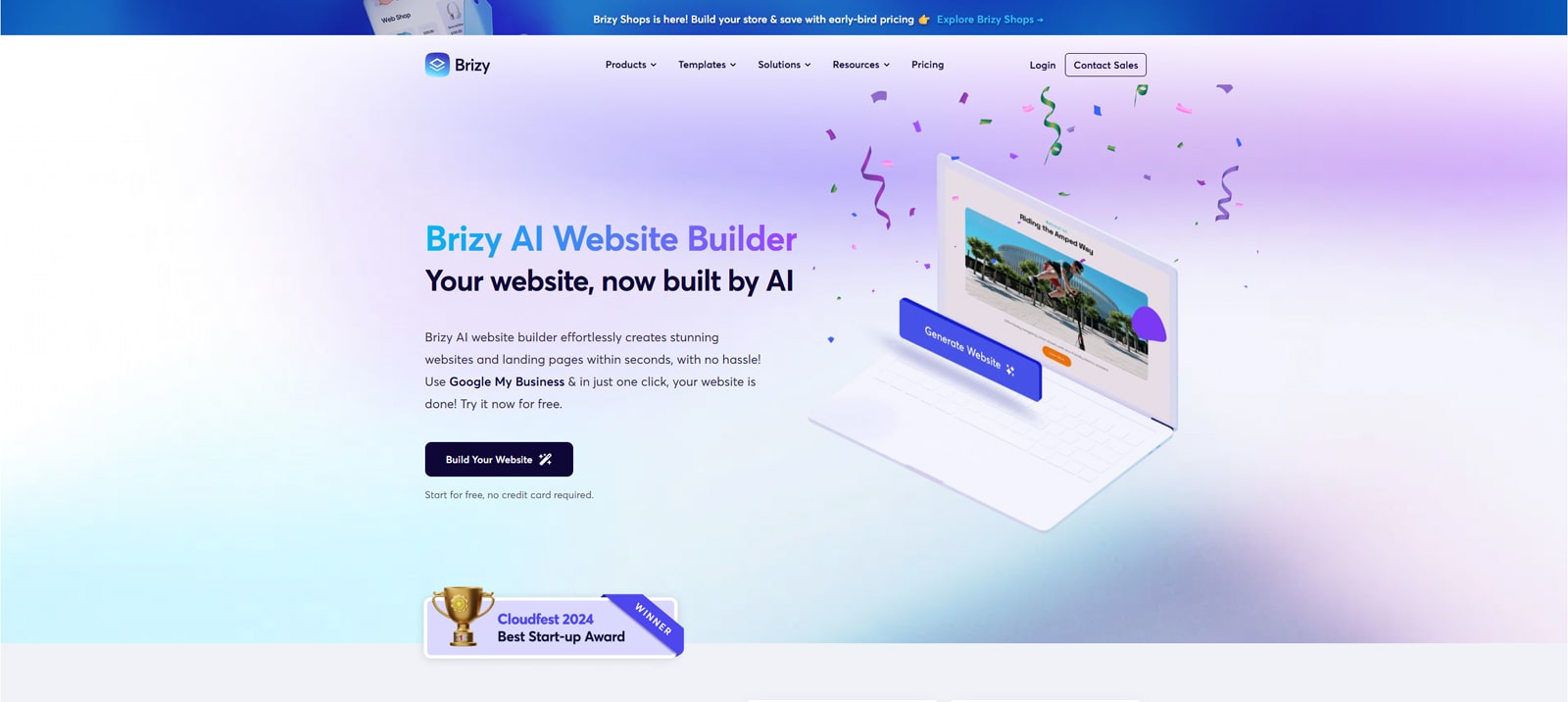 Representation of Brizy Website Builder, a modern AI customization tool with quick layout generation.