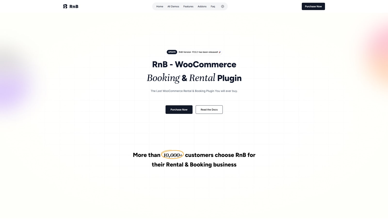 Representation of RnB, a rental plugin for WooCommerce with a user dashboard for booking data access.