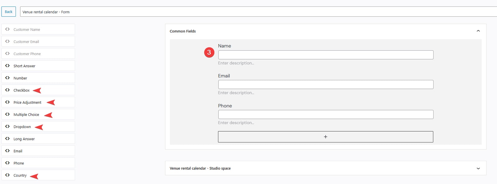 Illustration of the default form design provided by the plugin's builder.