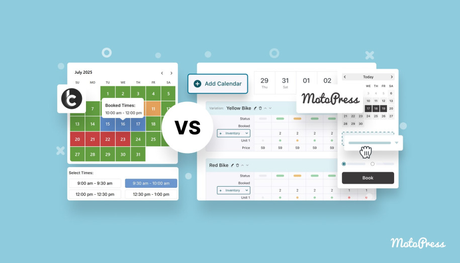 A comparison of two booking plugins for WordPress.