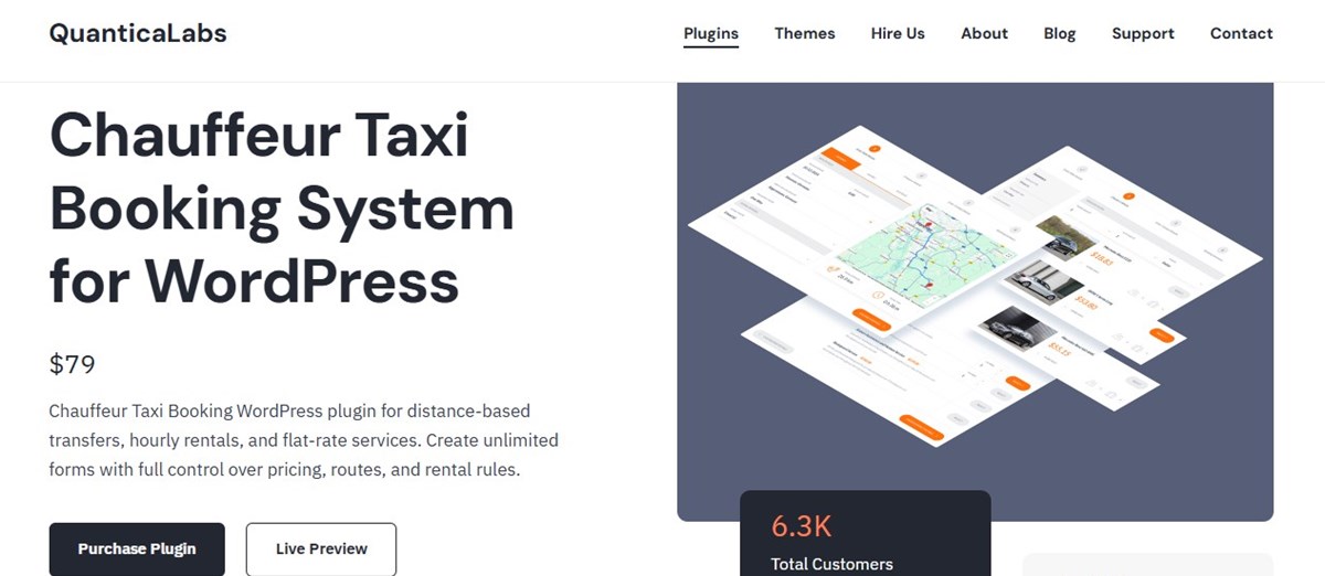 Collage of the Chauffeur taxi booking calendar for WordPress.