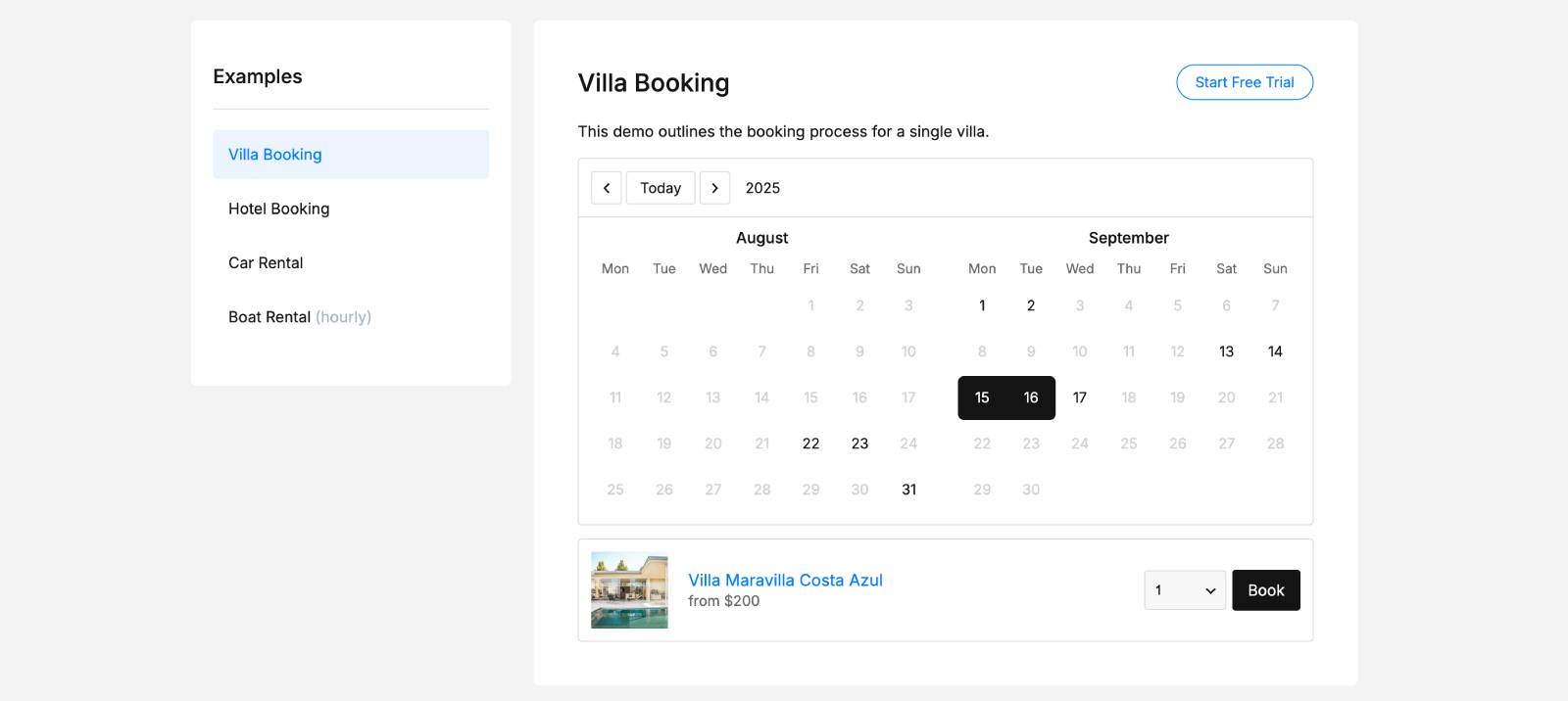 MotoPress Calendar on the frontend.