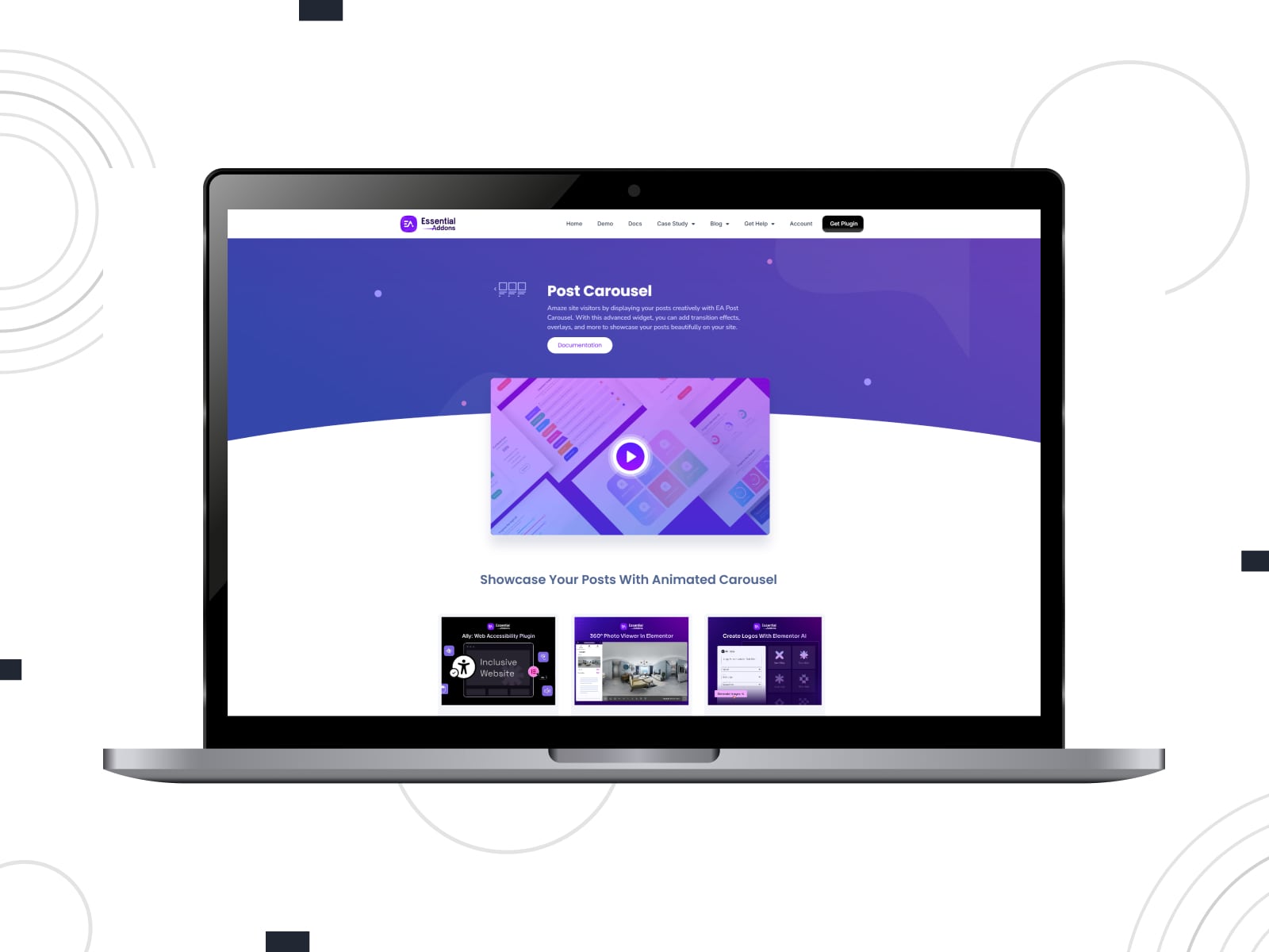 Representation of Essential Addons for Elementor, an alternative to popular Elementor slider addons, with 5 diverse post slider layouts.