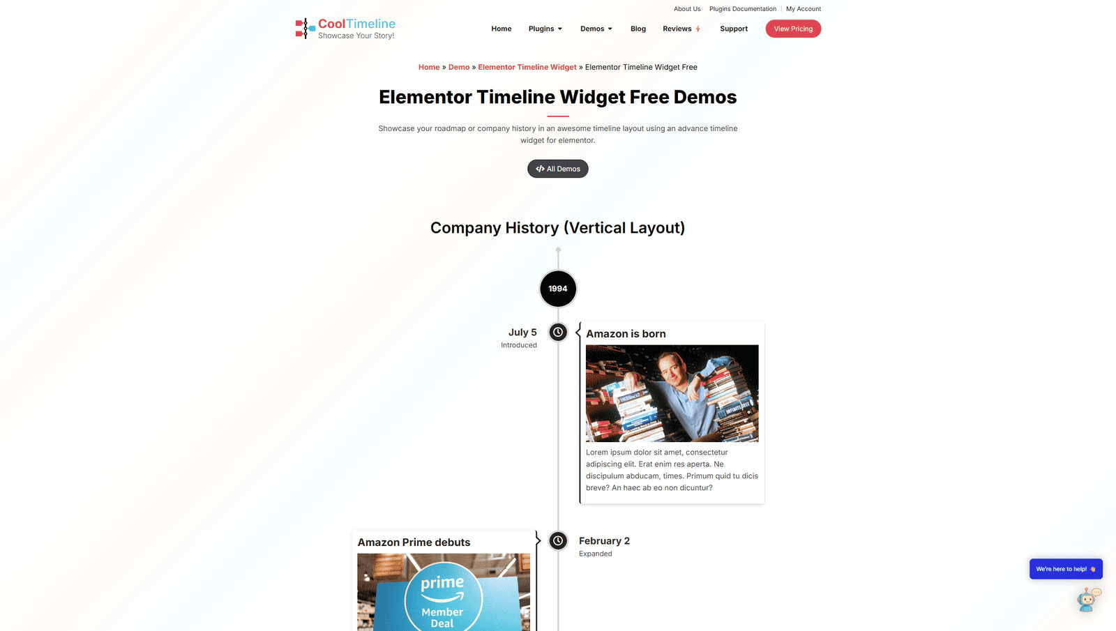 Visual of Elementor Timeline Widget Addon, modern Elementor widget with adjustable colors and typography.