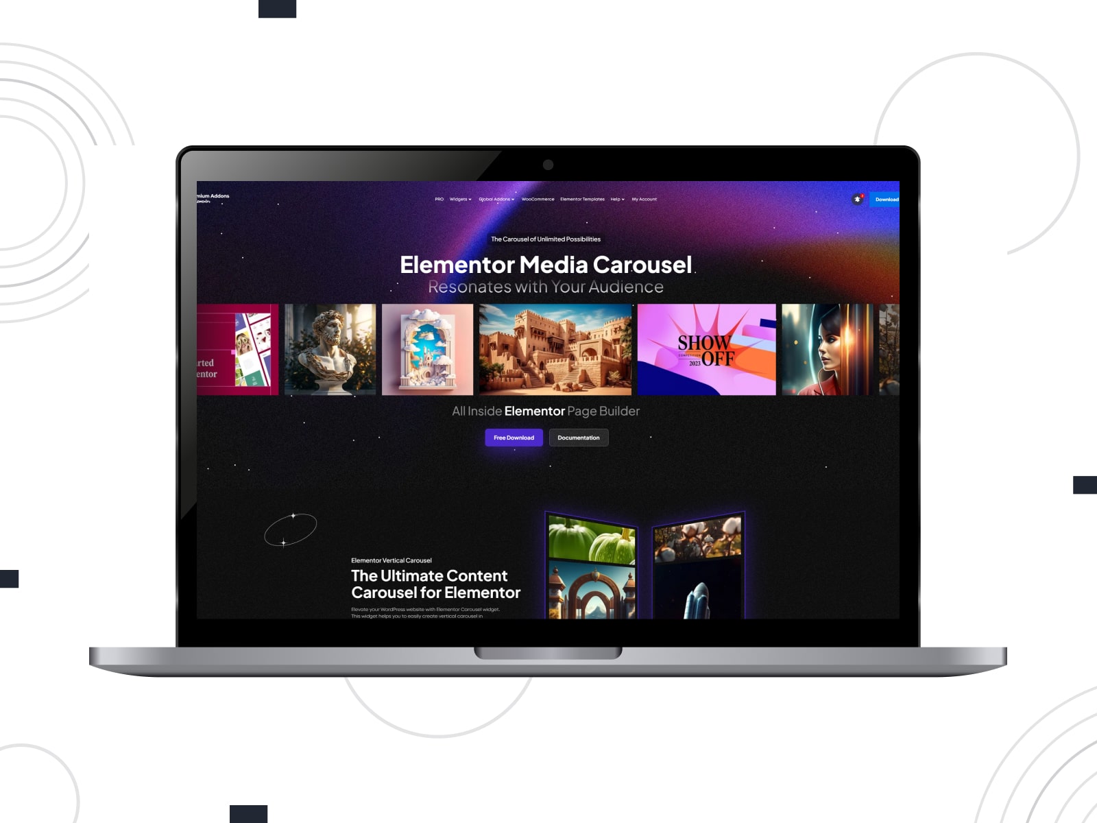 Visual of Premium Addons for Elementor, one of the best Elementor posts slider addons with video and image file support.