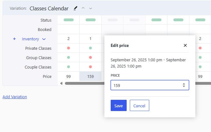 Visual of rate customization using the WordPress rental plugin.