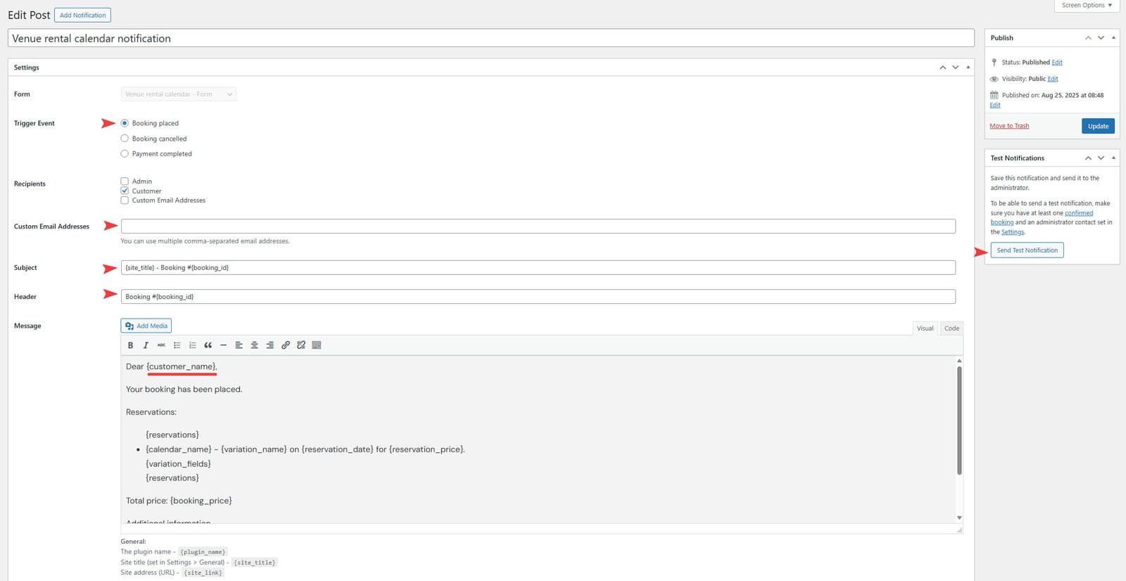 Illustration of setting up email notifications.