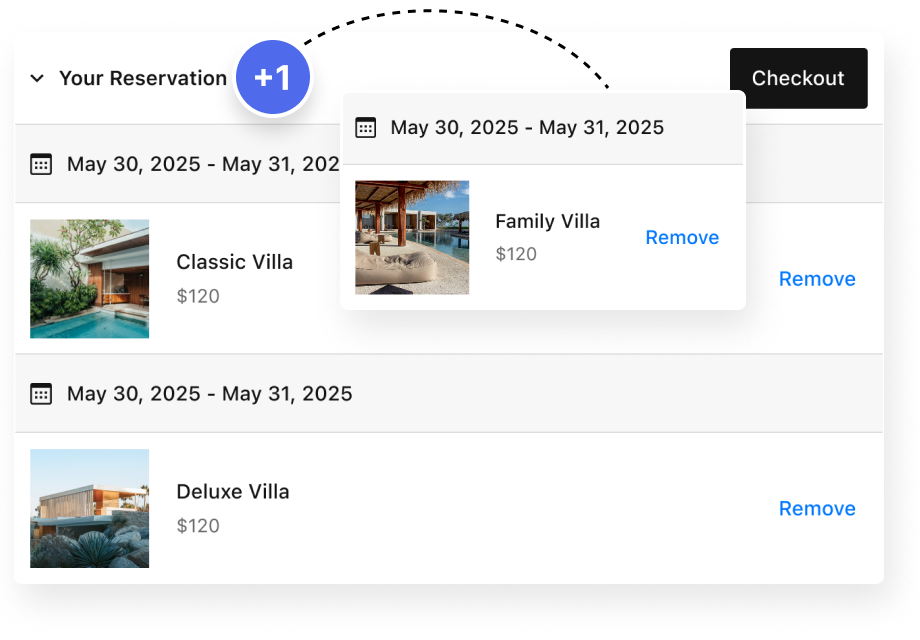 Smart Booking Cart with Multiple Dates