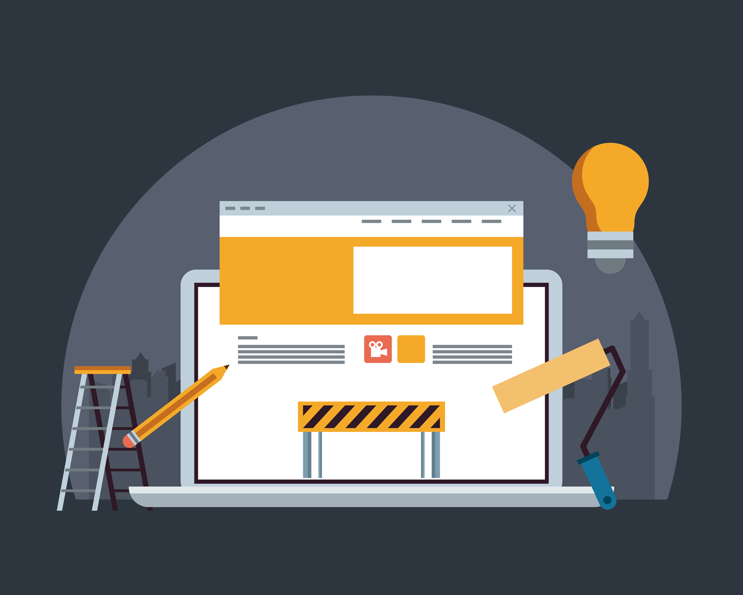 Representation of the website builder idea implemented in the comparison of Hello Elementor vs Astra themes.