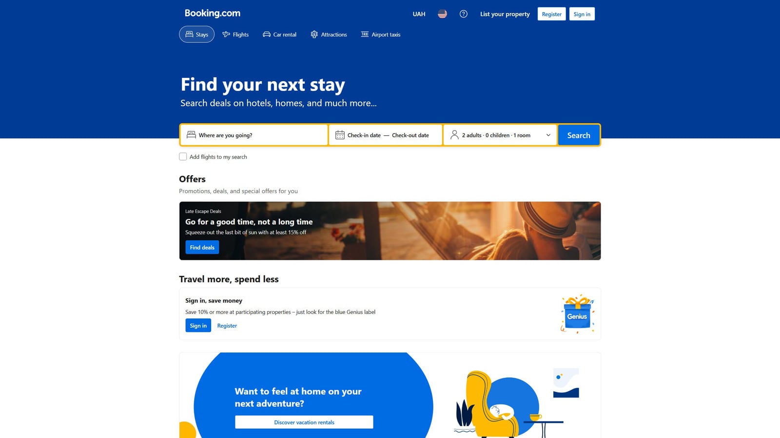 Picture of Booking.com, one of the best Airbnb alternatives for hosts with no upfront costs.