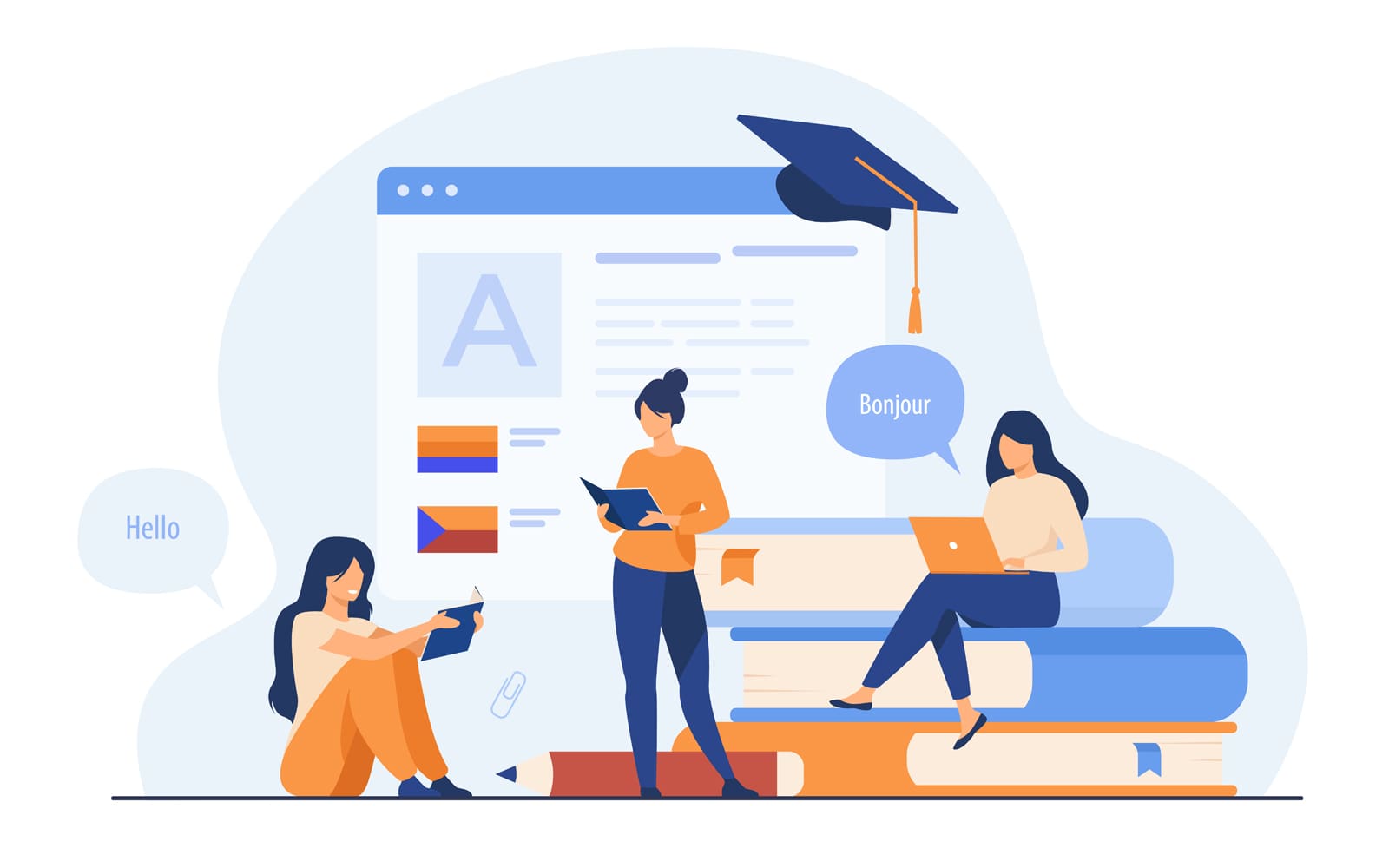 Picture of people studying as a part of what the WordPress school website can be used for.