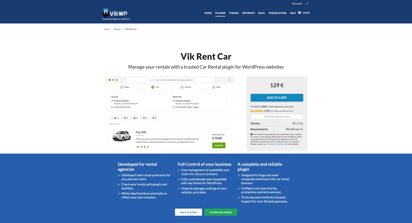 Picture of Vik Rent Car, an advanced and reliable plugin for car rental management.