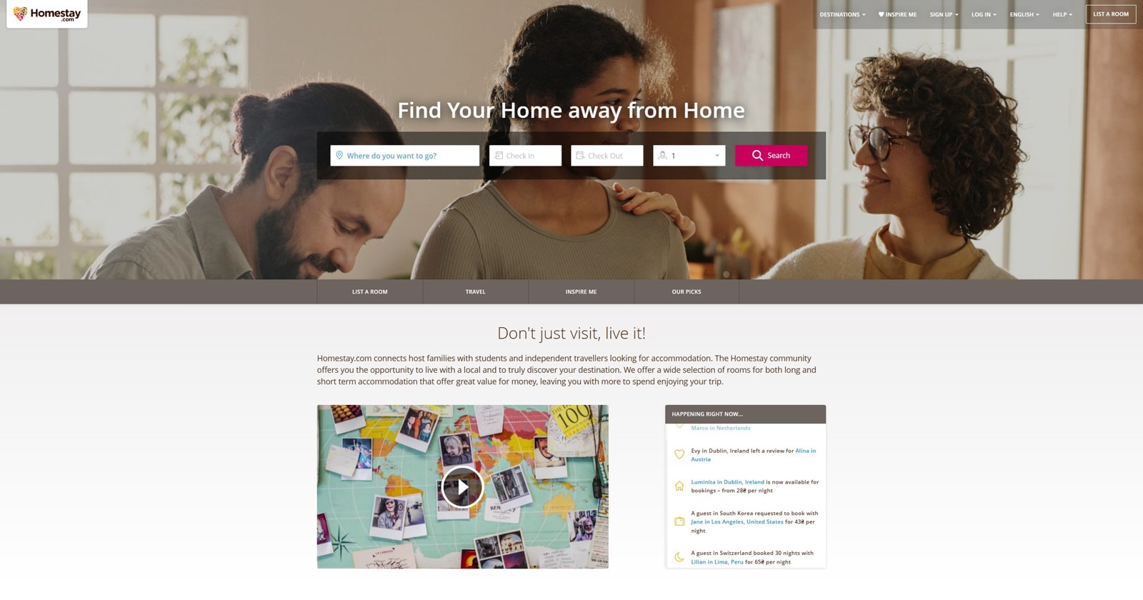 Photograph of Homestay, one of the best Airbnb alternatives for hosts with low commission fees.