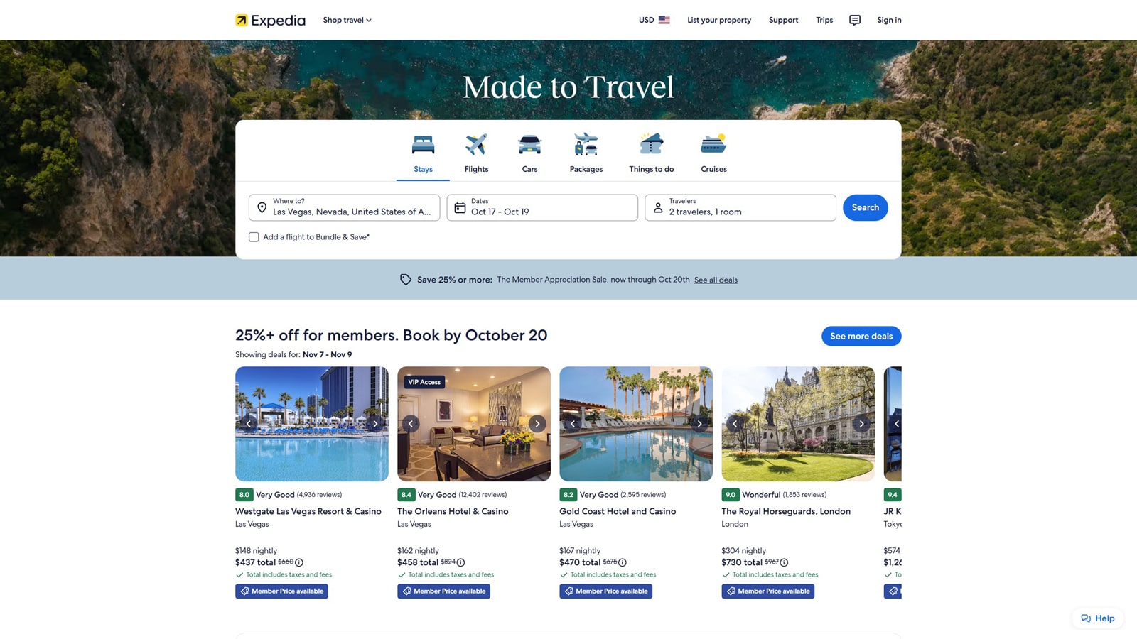 Representation of Expedia, a verified review platform with a brand network featuring multiple OTAs.